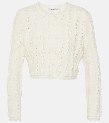 Cropped scalloped knitted cardigan - Oscar de la Renta - Modalova