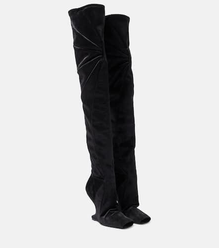 Cantilever velvet over-the-knee boots - Rick Owens - Modalova