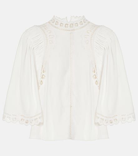 Blusa Enoha de crepé con bordado inglés - Marant Etoile - Modalova