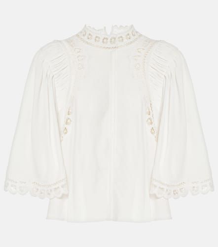 Blusa Enoha de crepé con bordado inglés - Marant Etoile - Modalova