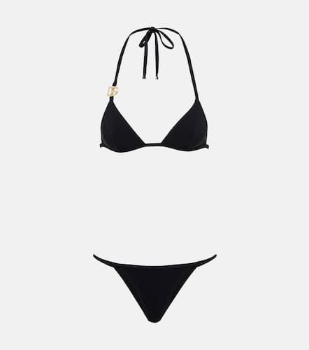 Bikini triangular con logo - Dolce&Gabbana - Modalova