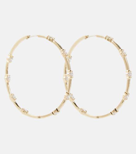 Zea 18kt yellow hoop earrings with diamonds - Melissa Kaye - Modalova