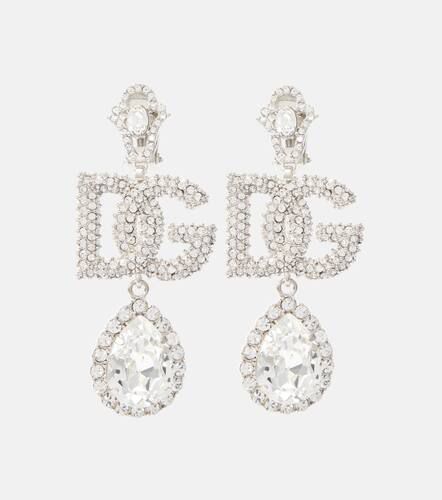 DG crystal-embellished clip-on earrings - Dolce&Gabbana - Modalova