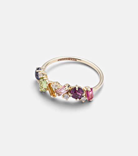 Rainbow Amalfi 14kt gold ring with diamonds and gemstones - Suzanne Kalan - Modalova