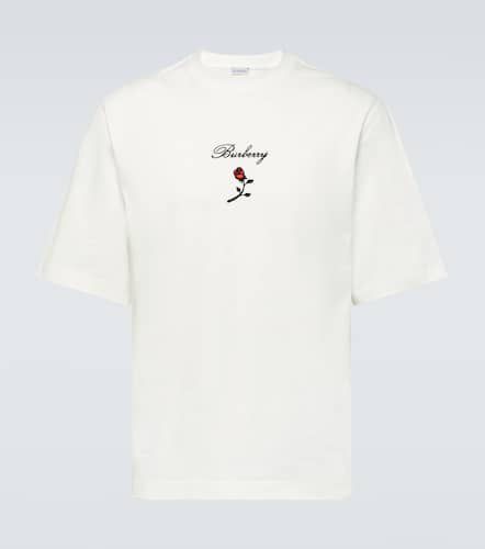 T-shirt in jersey di cotone con ricamo - Burberry - Modalova