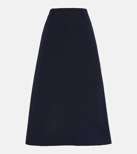 High-rise cotton-blend midi skirt - Brunello Cucinelli - Modalova