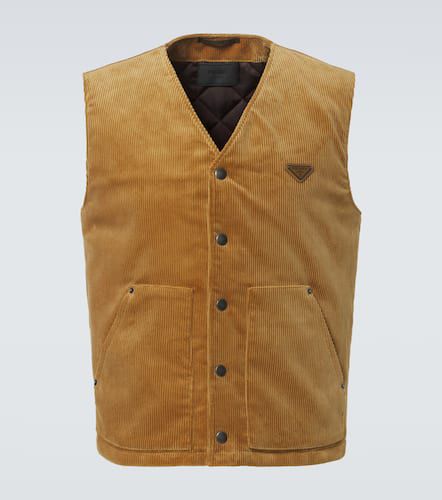 Gilet in velluto di cotone a coste - Prada - Modalova