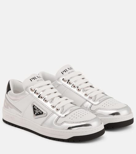 Downtown logo leather sneakers - Prada - Modalova