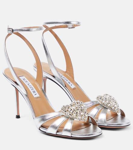 Verzierte Sandalen Love Me 85 aus Metallic-Leder - Aquazzura - Modalova