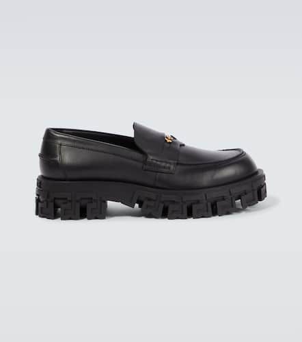 Greca Portico leather loafers - Versace - Modalova