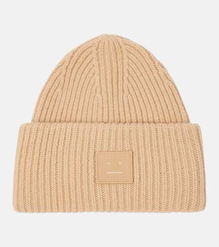 Large Face ribbed-knit wool beanie - Acne Studios - Modalova