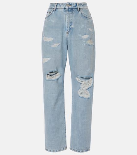 Distressed Low-Rise Straight Jeans - Dolce&Gabbana - Modalova