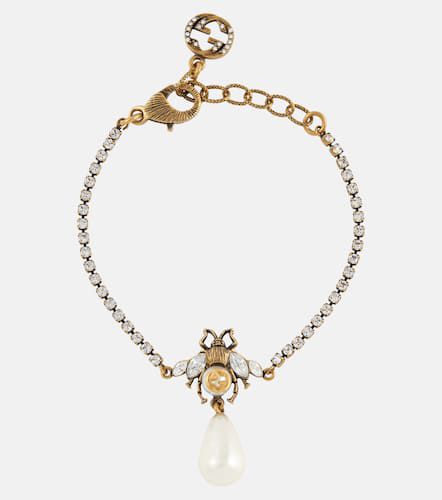 Armband mit Kristallen und Zierperle - Gucci - Modalova