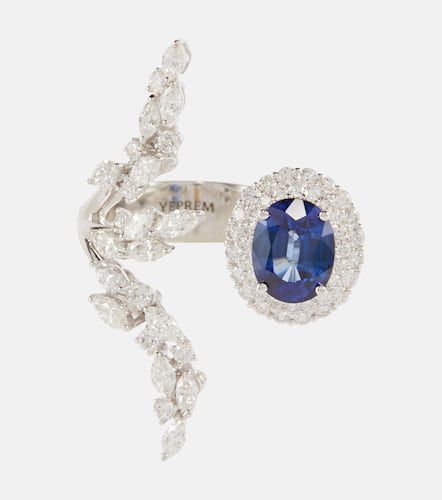 Ring Reign Supreme aus 18kt Weißgold mit Diamanten und Saphir - Yeprem - Modalova