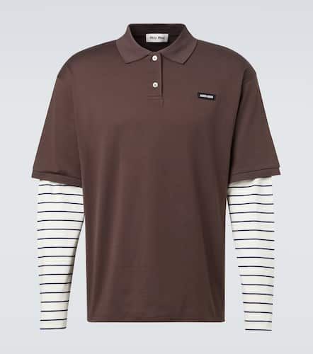 Layered striped cotton polo shirt - Miu Miu - Modalova