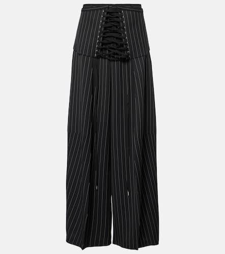 Corset-detail virgin wool wide-leg pants - Jean Paul Gaultier - Modalova
