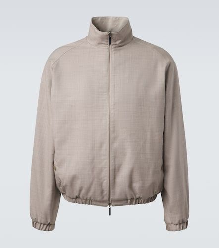 Reversible wool and linen blouson jacket - Stoffa - Modalova