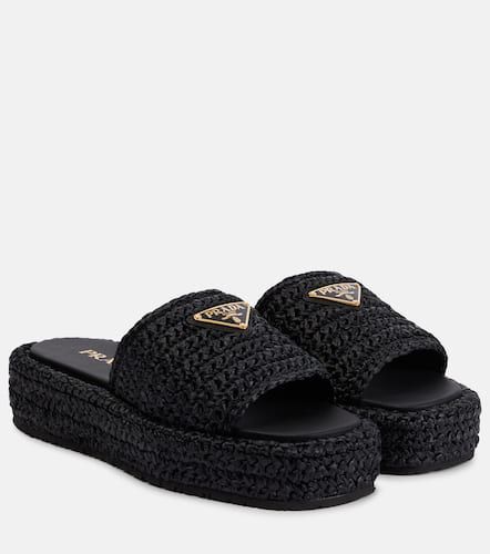 Prada Flatform raffia sandals - Prada - Modalova