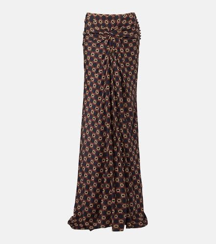Draped printed silk skirt - Dries Van Noten - Modalova