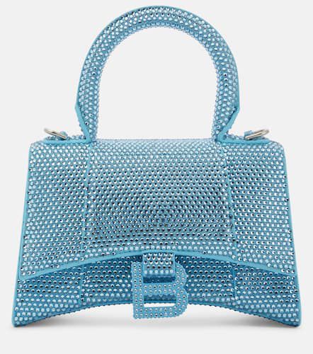 Hourglass Mini embellished suede tote bag - Balenciaga - Modalova