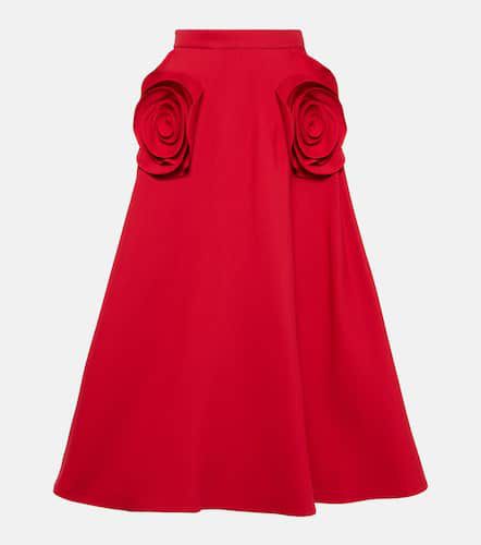 Floral-appliquÃ© wool and silk midi skirt - Valentino - Modalova