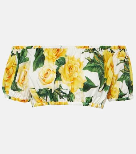 Crop top de algodón floral - Dolce&Gabbana - Modalova