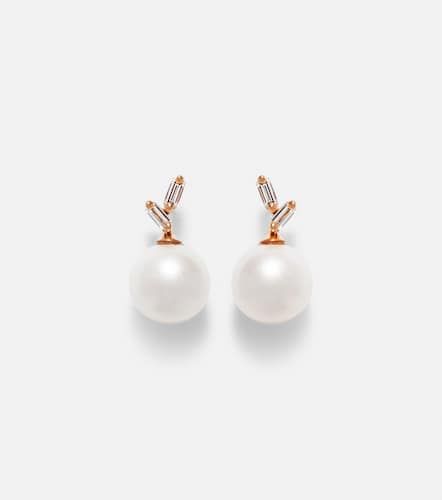 Kt rose earrings with diamonds and pearls - Suzanne Kalan - Modalova