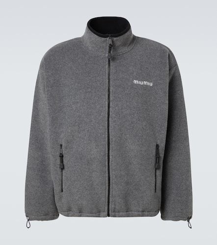 Miu Miu Logo fleece sweatshirt - Miu Miu - Modalova