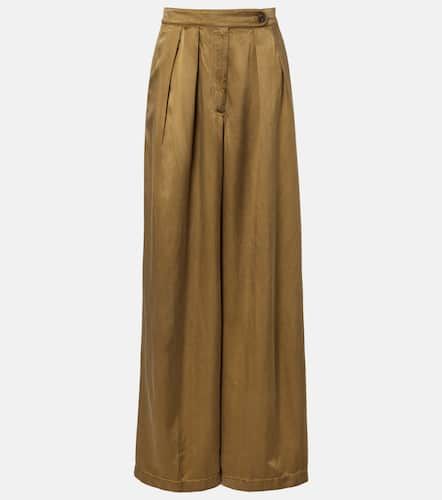 Pantaloni a gamba larga a vita alta con pince - Dries Van Noten - Modalova