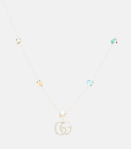 Double G mother-of-pearl and topaz-embellished sterling necklace - Gucci - Modalova