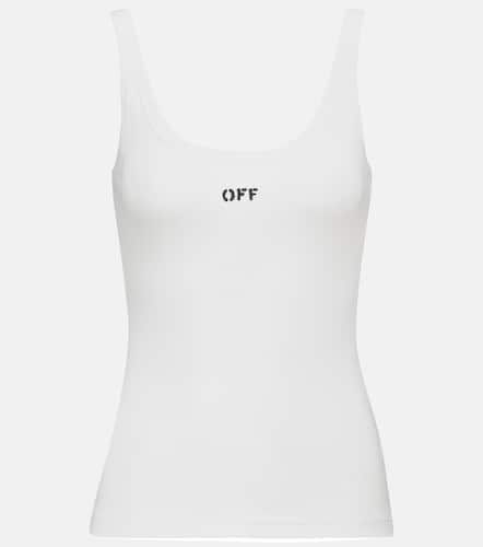 Off- Logo cotton-blend tank top - Off-White - Modalova