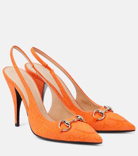 Horsebit GG canvas slingback pumps - Gucci - Modalova