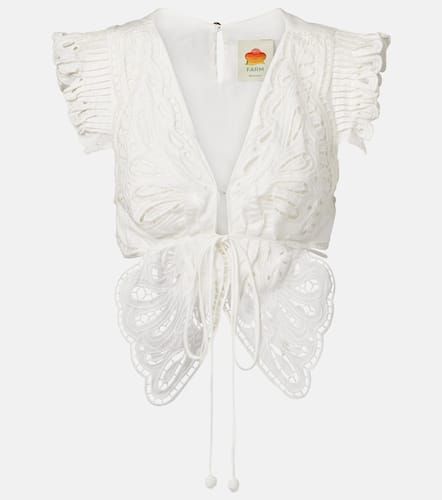 Broderie anglaise cotton top - Farm Rio - Modalova