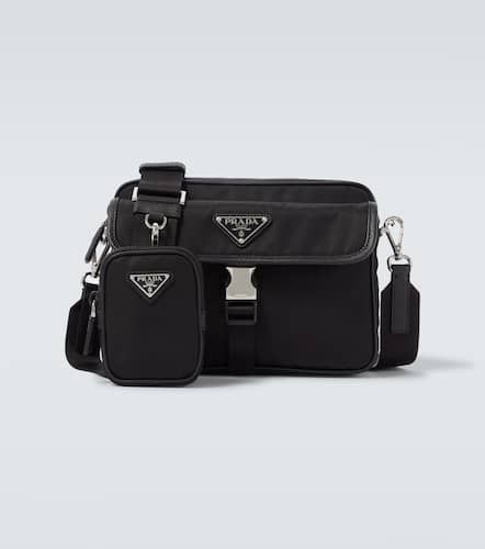 Re-Nylon leather-trimmed shoulder bag - Prada - Modalova