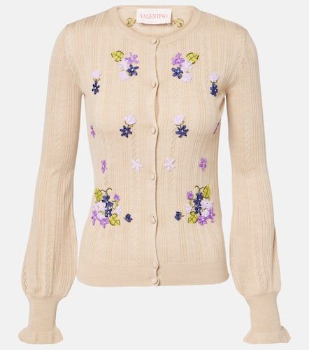 Cardigan in lana vergine a trecce - Valentino - Modalova