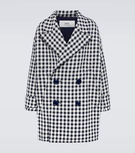 Oversized houndstooth wool coat - Ami Paris - Modalova