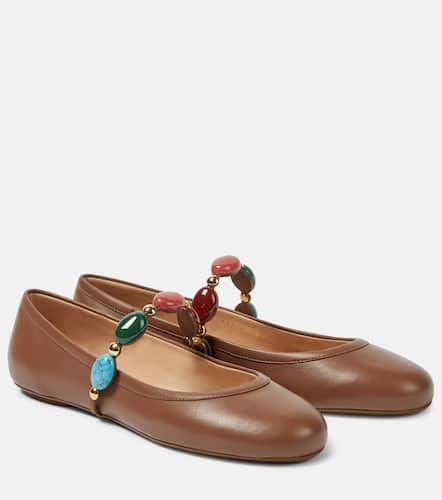 Shanti embellished leather Mary Jane flats - Gianvito Rossi - Modalova