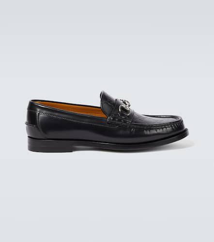 Horsebit debossed GG leather loafers - Gucci - Modalova