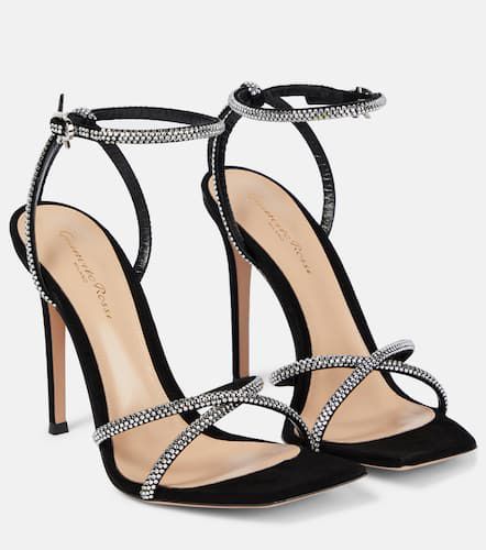 Crystal-embellished suede sandals - Gianvito Rossi - Modalova