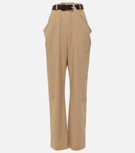 Belted high-rise cotton slim pants - Loewe - Modalova