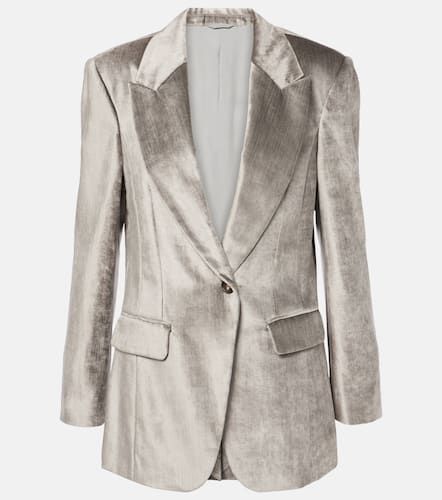 Blazer de terciopelo de mezcla de algodón - Brunello Cucinelli - Modalova