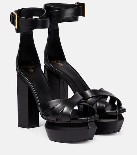 Ava leather platform sandals - Balmain - Modalova