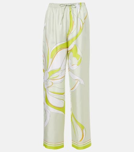 Floral silk wide-leg pants - Tory Burch - Modalova