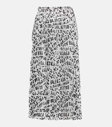 Falda midi de satén plisada - Balenciaga - Modalova