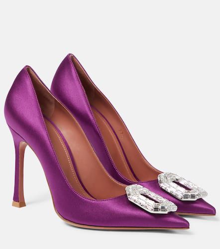 Verzierte Pumps Camelia aus Seidensatin - Amina Muaddi - Modalova