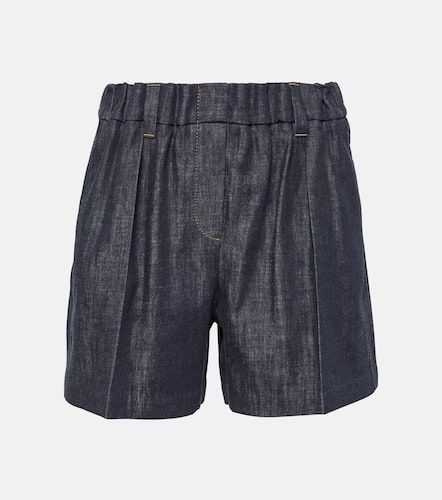 High-rise denim shorts - Brunello Cucinelli - Modalova