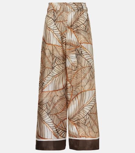 Pantalones anchos de seda estampados - Brunello Cucinelli - Modalova