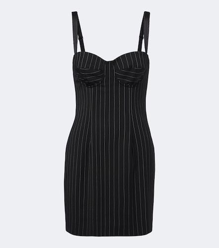 Pinstriped wool and silk-blend bustier dress - Dolce&Gabbana - Modalova