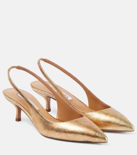 Slingback-Pumps Purist 50 aus Metallic-Leder - Aquazzura - Modalova