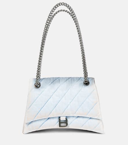 Borsa a spalla Crush Medium in denim - Balenciaga - Modalova